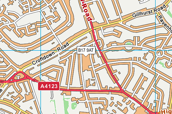 B17 9AT map - OS VectorMap District (Ordnance Survey) B17 9AT map - OS VectorMap District (Ordnance Survey)