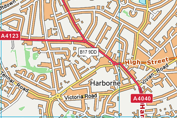 B17 9DD map - OS VectorMap District (Ordnance Survey) B17 9DD map - OS VectorMap District (Ordnance Survey)
