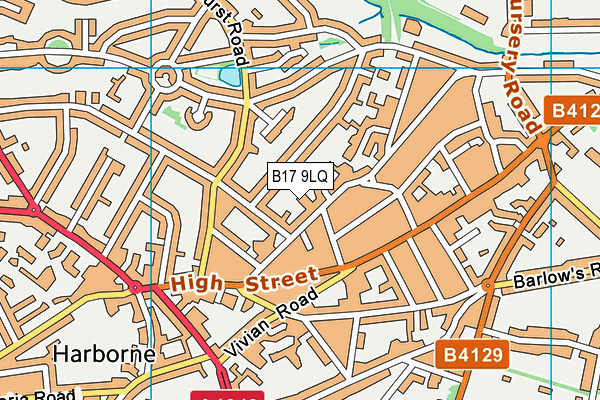 B17 9LQ map - OS VectorMap District (Ordnance Survey) B17 9LQ map - OS VectorMap District (Ordnance Survey)
