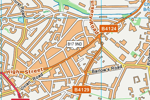 B17 9ND map - OS VectorMap District (Ordnance Survey) B17 9ND map - OS VectorMap District (Ordnance Survey)