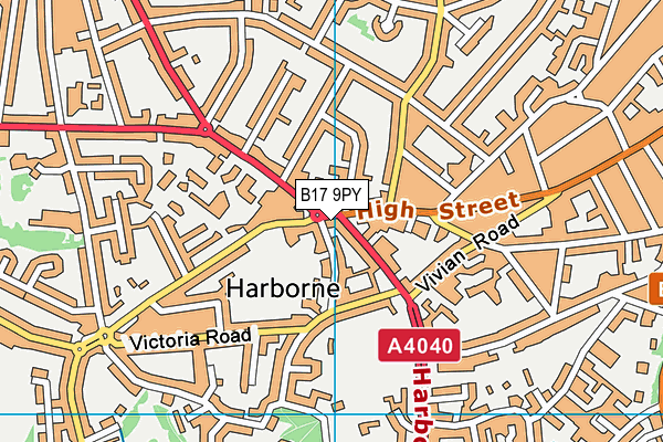 B17 9PY map - OS VectorMap District (Ordnance Survey) B17 9PY map - OS VectorMap District (Ordnance Survey)