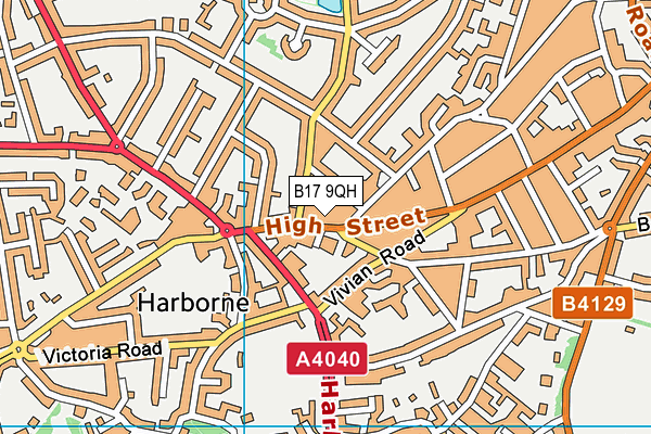 B17 9QH map - OS VectorMap District (Ordnance Survey) B17 9QH map - OS VectorMap District (Ordnance Survey)