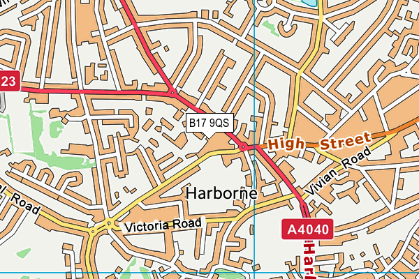 B17 9QS map - OS VectorMap District (Ordnance Survey) B17 9QS map - OS VectorMap District (Ordnance Survey)