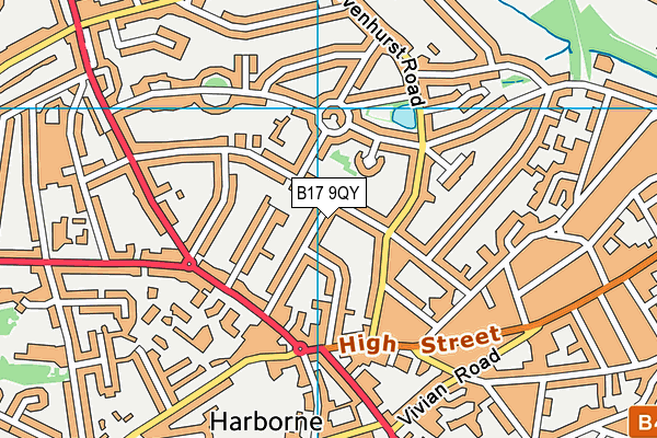 B17 9QY map - OS VectorMap District (Ordnance Survey) B17 9QY map - OS VectorMap District (Ordnance Survey)
