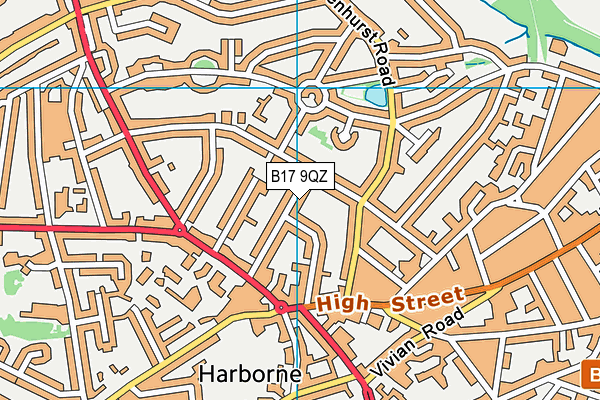 B17 9QZ map - OS VectorMap District (Ordnance Survey) B17 9QZ map - OS VectorMap District (Ordnance Survey)