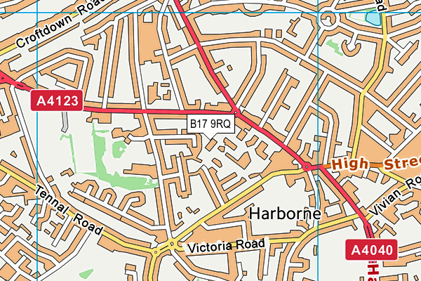 B17 9RQ map - OS VectorMap District (Ordnance Survey) B17 9RQ map - OS VectorMap District (Ordnance Survey)