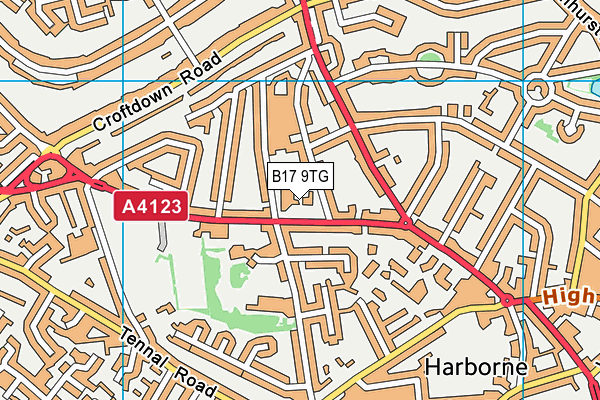B17 9TG map - OS VectorMap District (Ordnance Survey) B17 9TG map - OS VectorMap District (Ordnance Survey)