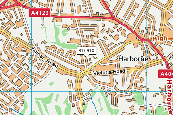 B17 9TX map - OS VectorMap District (Ordnance Survey) B17 9TX map - OS VectorMap District (Ordnance Survey)