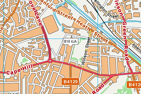 B18 4JA map - OS VectorMap District (Ordnance Survey) B18 4JA map - OS VectorMap District (Ordnance Survey)