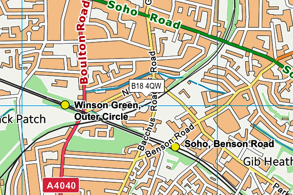 B18 4QW map - OS VectorMap District (Ordnance Survey) B18 4QW map - OS VectorMap District (Ordnance Survey)