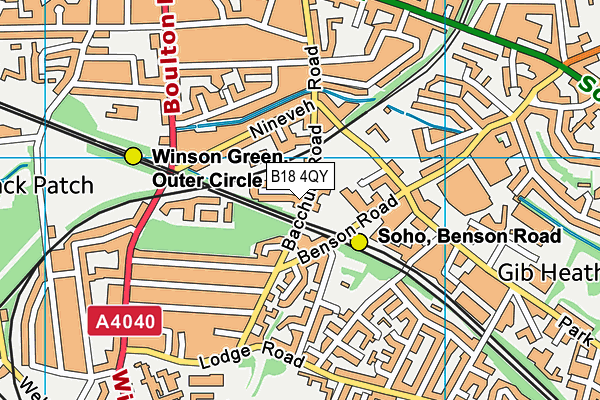 B18 4QY map - OS VectorMap District (Ordnance Survey) B18 4QY map - OS VectorMap District (Ordnance Survey)