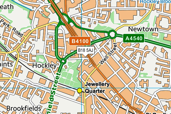 B18 5AJ map - OS VectorMap District (Ordnance Survey) B18 5AJ map - OS VectorMap District (Ordnance Survey)