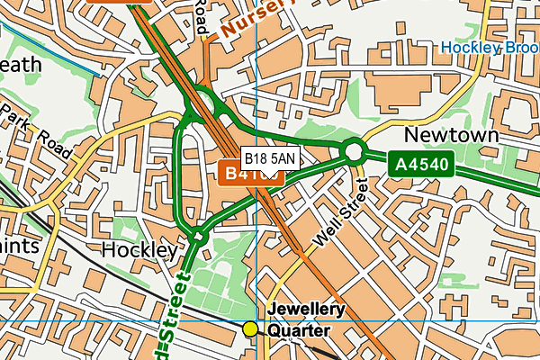 B18 5AN map - OS VectorMap District (Ordnance Survey) B18 5AN map - OS VectorMap District (Ordnance Survey)