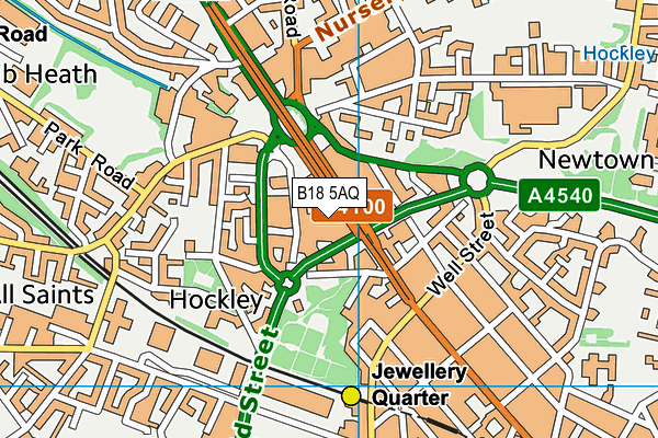 B18 5AQ map - OS VectorMap District (Ordnance Survey) B18 5AQ map - OS VectorMap District (Ordnance Survey)