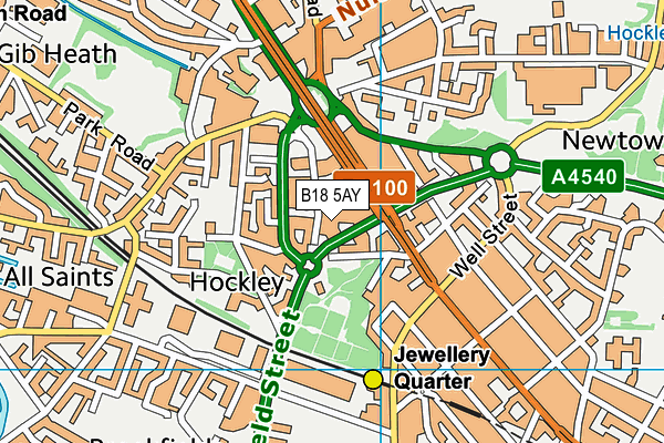 B18 5AY map - OS VectorMap District (Ordnance Survey) B18 5AY map - OS VectorMap District (Ordnance Survey)