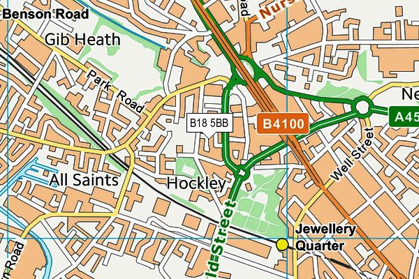 B18 5BB map - OS VectorMap District (Ordnance Survey) B18 5BB map - OS VectorMap District (Ordnance Survey)
