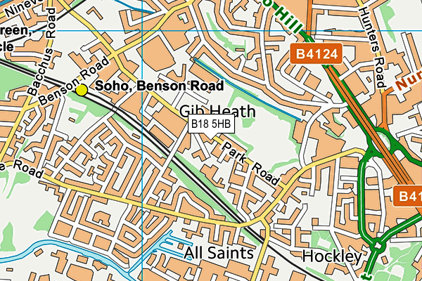 B18 5HB map - OS VectorMap District (Ordnance Survey) B18 5HB map - OS VectorMap District (Ordnance Survey)