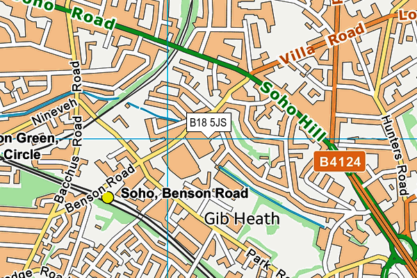 B18 5JS map - OS VectorMap District (Ordnance Survey) B18 5JS map - OS VectorMap District (Ordnance Survey)