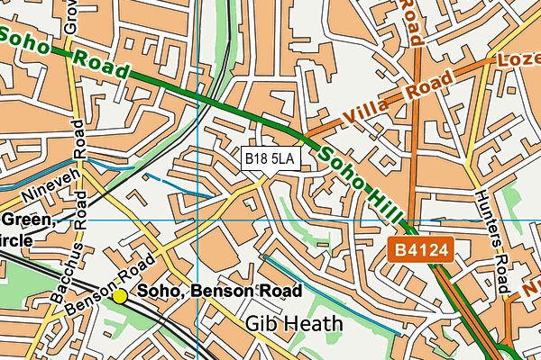 B18 5LA map - OS VectorMap District (Ordnance Survey) B18 5LA map - OS VectorMap District (Ordnance Survey)