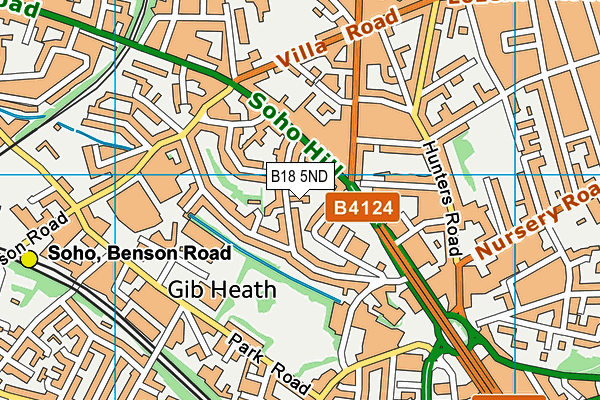 B18 5ND map - OS VectorMap District (Ordnance Survey) B18 5ND map - OS VectorMap District (Ordnance Survey)