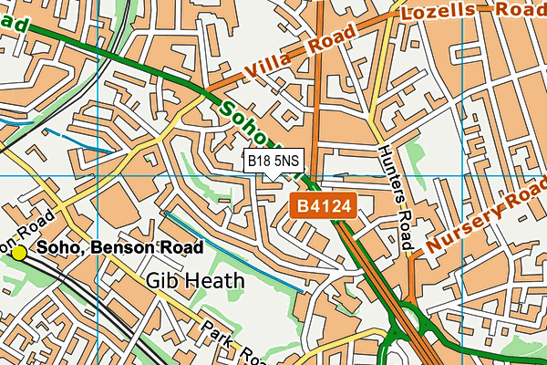 B18 5NS map - OS VectorMap District (Ordnance Survey) B18 5NS map - OS VectorMap District (Ordnance Survey)