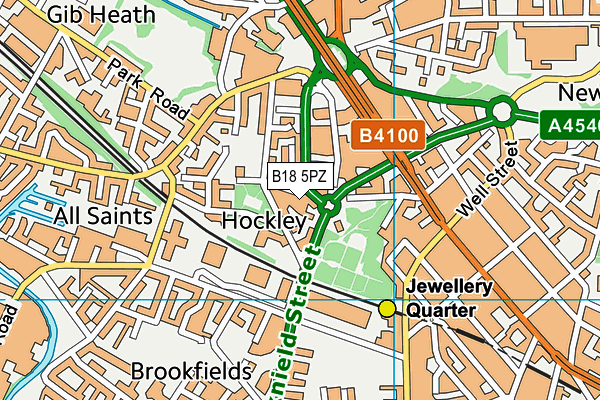 B18 5PZ map - OS VectorMap District (Ordnance Survey) B18 5PZ map - OS VectorMap District (Ordnance Survey)
