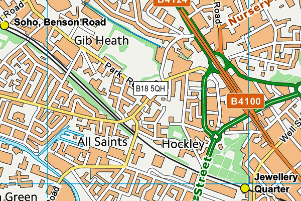 B18 5QH map - OS VectorMap District (Ordnance Survey) B18 5QH map - OS VectorMap District (Ordnance Survey)
