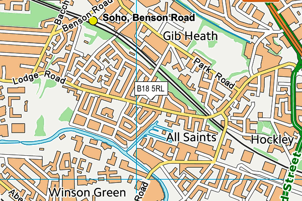 B18 5RL map - OS VectorMap District (Ordnance Survey) B18 5RL map - OS VectorMap District (Ordnance Survey)