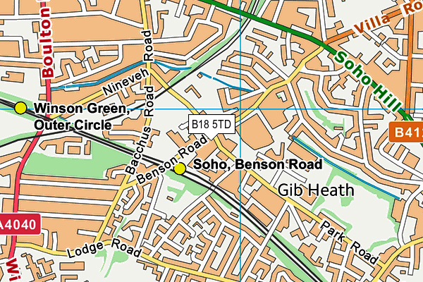 B18 5TD map - OS VectorMap District (Ordnance Survey) B18 5TD map - OS VectorMap District (Ordnance Survey)