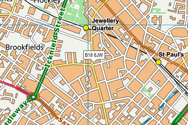 B18 6JW map - OS VectorMap District (Ordnance Survey) B18 6JW map - OS VectorMap District (Ordnance Survey)