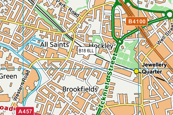 B18 6LL map - OS VectorMap District (Ordnance Survey) B18 6LL map - OS VectorMap District (Ordnance Survey)
