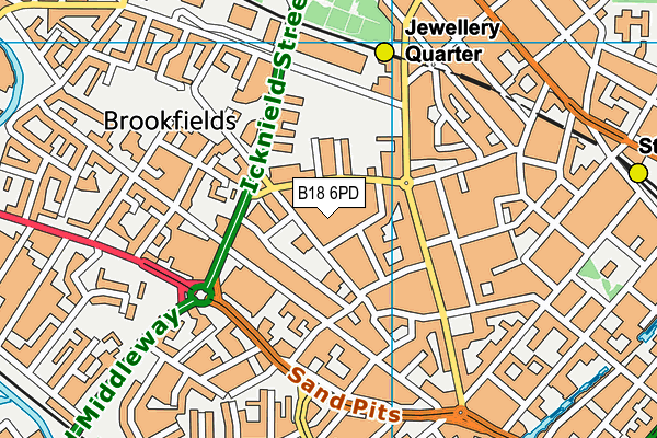 B18 6PD map - OS VectorMap District (Ordnance Survey) B18 6PD map - OS VectorMap District (Ordnance Survey)