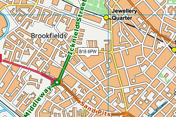 B18 6PW map - OS VectorMap District (Ordnance Survey) B18 6PW map - OS VectorMap District (Ordnance Survey)