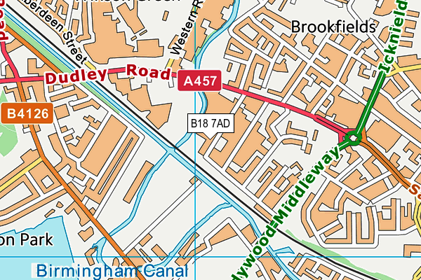 B18 7AD map - OS VectorMap District (Ordnance Survey) B18 7AD map - OS VectorMap District (Ordnance Survey)
