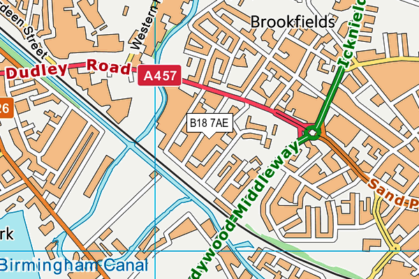 B18 7AE map - OS VectorMap District (Ordnance Survey) B18 7AE map - OS VectorMap District (Ordnance Survey)