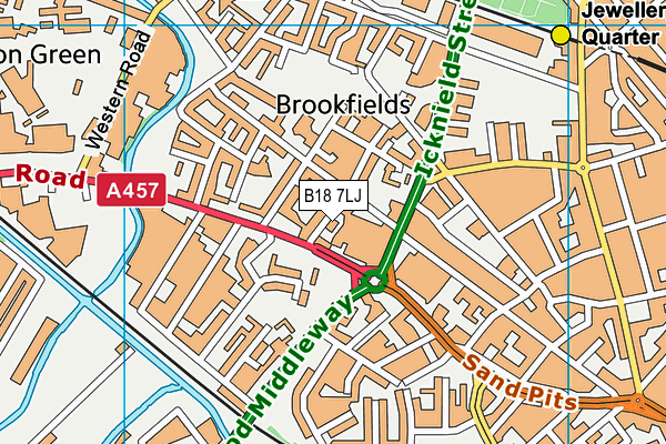 B18 7LJ map - OS VectorMap District (Ordnance Survey) B18 7LJ map - OS VectorMap District (Ordnance Survey)
