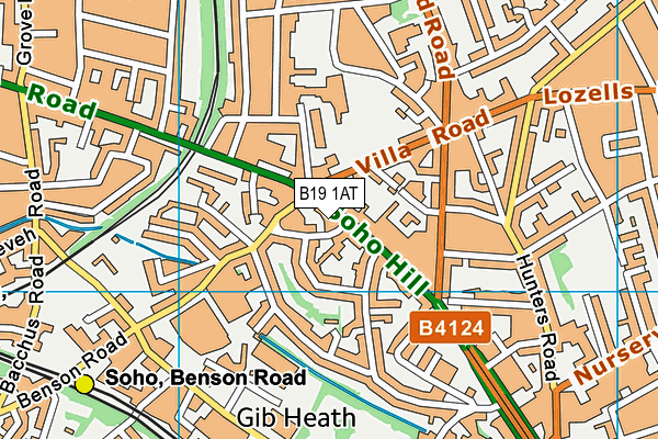 B19 1AT map - OS VectorMap District (Ordnance Survey)