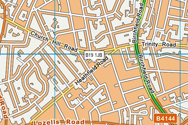 B19 1JB map - OS VectorMap District (Ordnance Survey)
