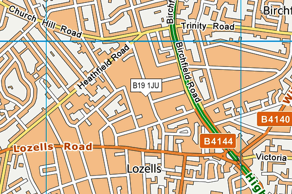 B19 1JU map - OS VectorMap District (Ordnance Survey) B19 1JU map - OS VectorMap District (Ordnance Survey)