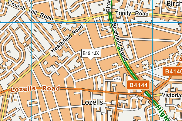 B19 1JX map - OS VectorMap District (Ordnance Survey) B19 1JX map - OS VectorMap District (Ordnance Survey)
