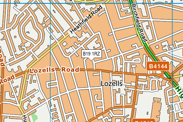 B19 1RZ map - OS VectorMap District (Ordnance Survey) B19 1RZ map - OS VectorMap District (Ordnance Survey)