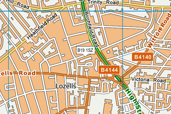 B19 1SZ map - OS VectorMap District (Ordnance Survey)