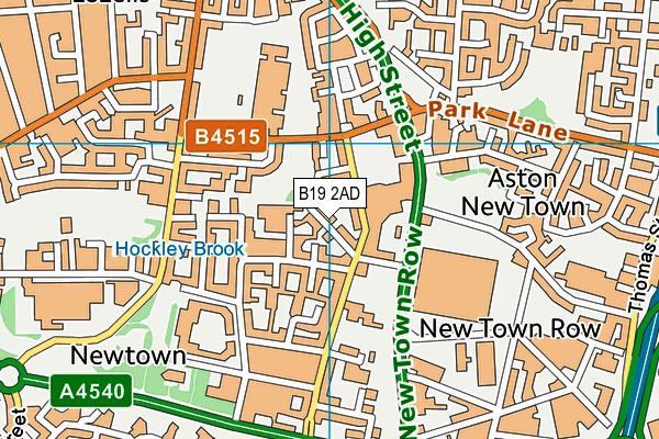 B19 2AD map - OS VectorMap District (Ordnance Survey) B19 2AD map - OS VectorMap District (Ordnance Survey)