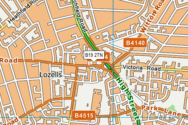 B19 2TN map - OS VectorMap District (Ordnance Survey) B19 2TN map - OS VectorMap District (Ordnance Survey)