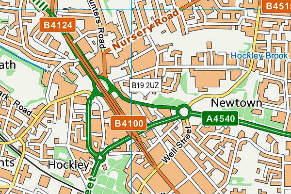 B19 2UZ map - OS VectorMap District (Ordnance Survey)
