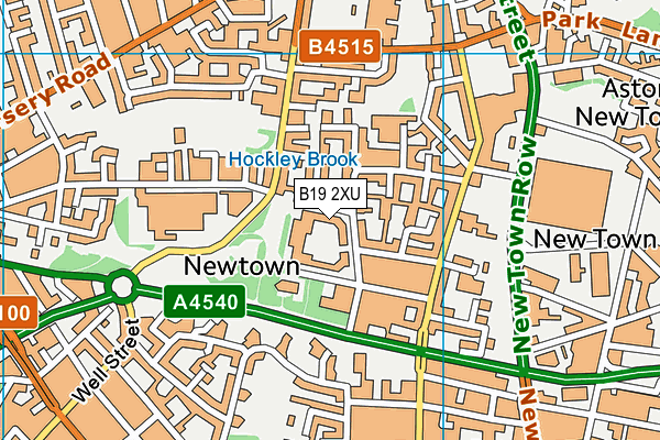 B19 2XU map - OS VectorMap District (Ordnance Survey)
