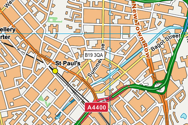 B19 3QA map - OS VectorMap District (Ordnance Survey)