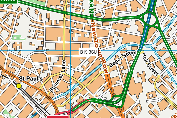 B19 3SU map - OS VectorMap District (Ordnance Survey)