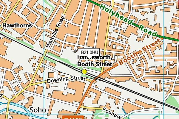B21 0HU map - OS VectorMap District (Ordnance Survey)