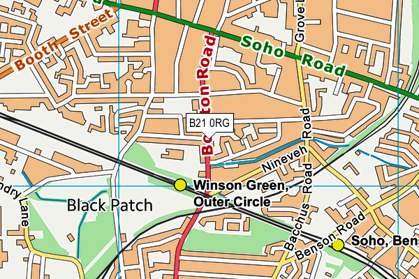 B21 0RG map - OS VectorMap District (Ordnance Survey)
